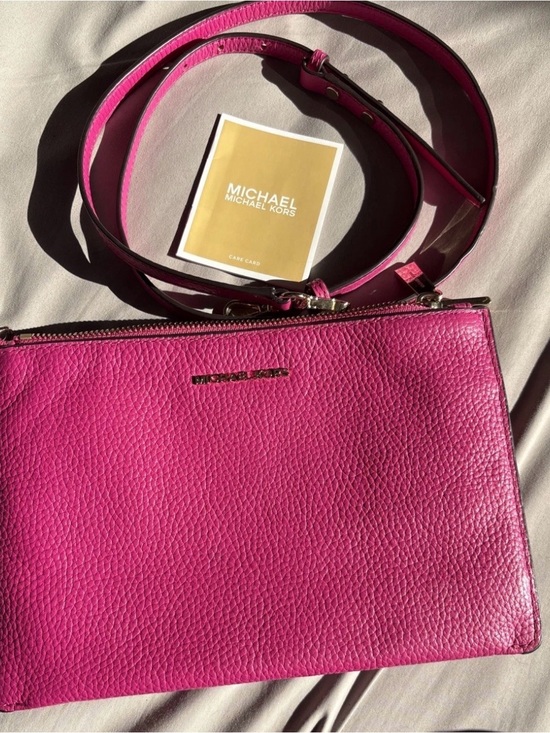 Michael Kors Handbags - Michael Kors Jet Set LG DBL Pouch Shoulder/Crossbody, Wild Berry/Deep Pink